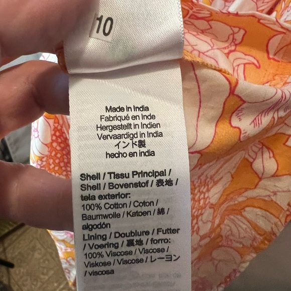 J. Crew Floral Maxi Dress - Orange and White size 10 - Picture 7 of 7